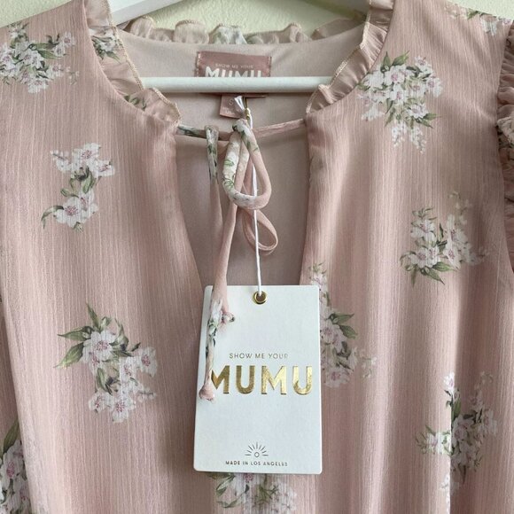 Show Me Your MuMu Pink Floral Coquette Ruffle Mumu Mini Dress - Picture 3 of 10